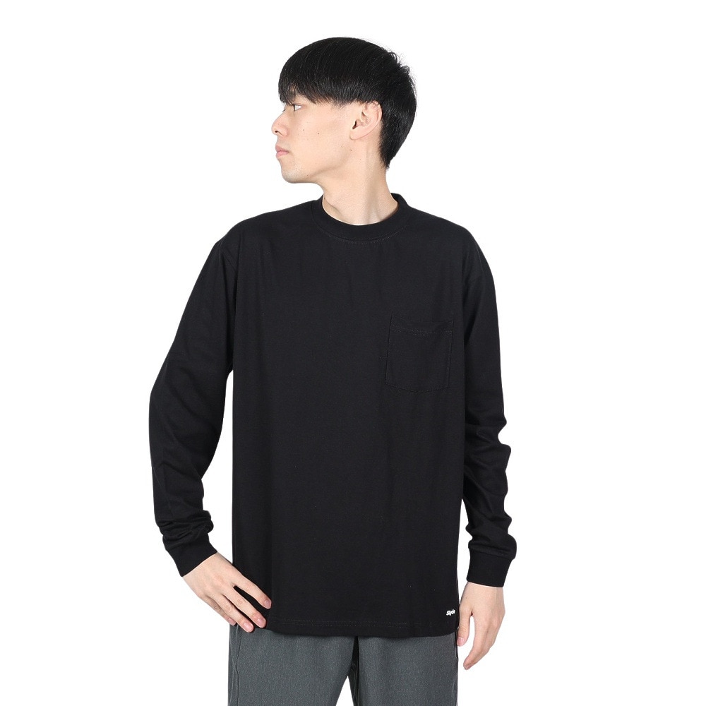 スライド（SLYDE）（メンズ）Tシャツ メンズ 長袖 スリーブポケット SL-ALL-004-BLK