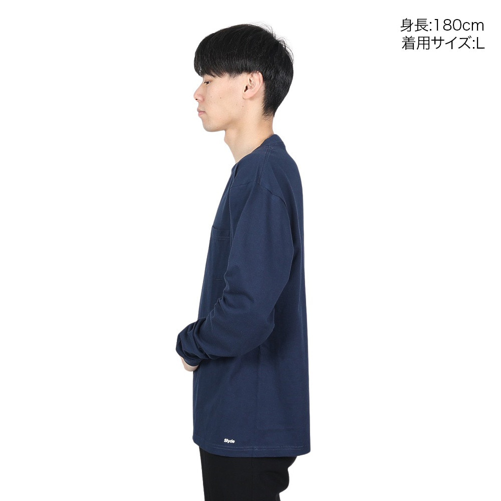 スライド（SLYDE）（メンズ）Tシャツ メンズ 長袖 スリーブポケット SL-ALL-004-NVY