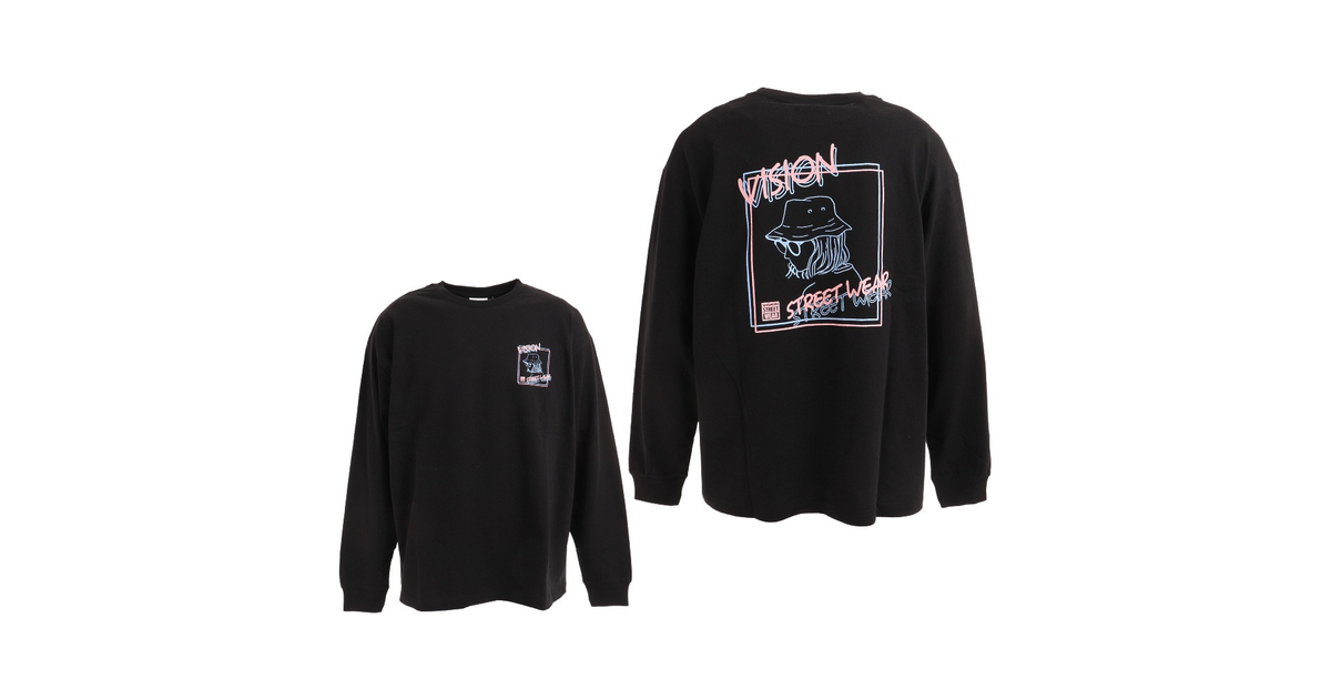 ネオンイラストプリントロングtシャツ 01 Blk ヴィジョン スーパースポーツゼビオ ネオンイラストプリントロングtシャツ 01 Blk ヴィジョン スーパースポーツゼビオ
