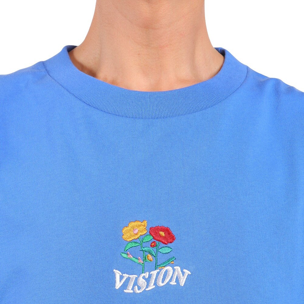 ヴィジョン（VISION）（メンズ）フラワー刺繍 長袖Tシャツ 2305010-63 BLU