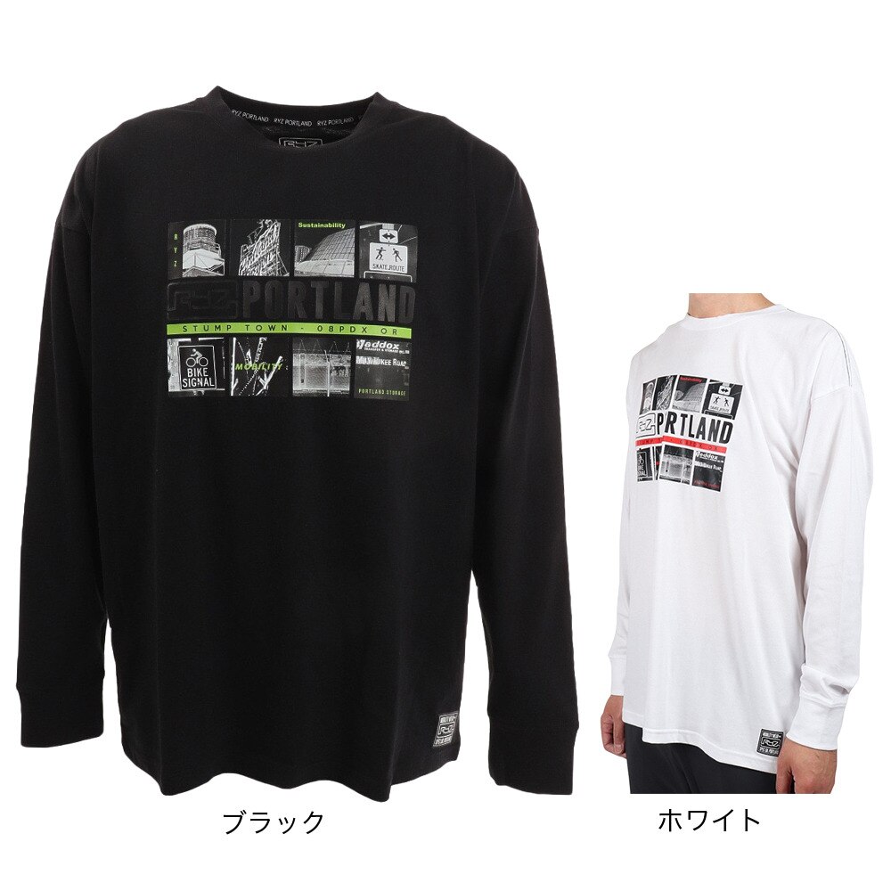 ライズ（RYZ）（メンズ）ボックスフォト 長袖Tシャツ RZ10CD22SS4107 WHT