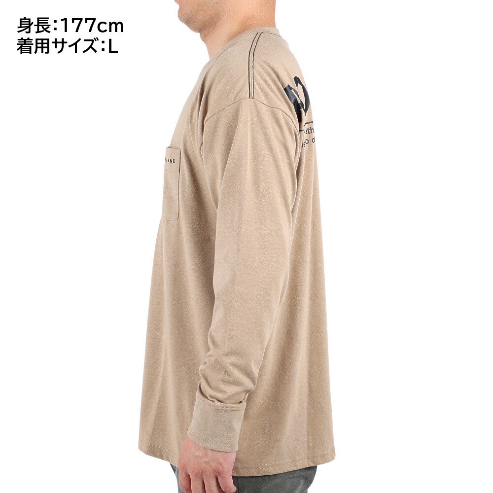 ライズ（RYZ）（メンズ）ポケット付き 長袖Tシャツ RZ10CD22SS4109 BEG