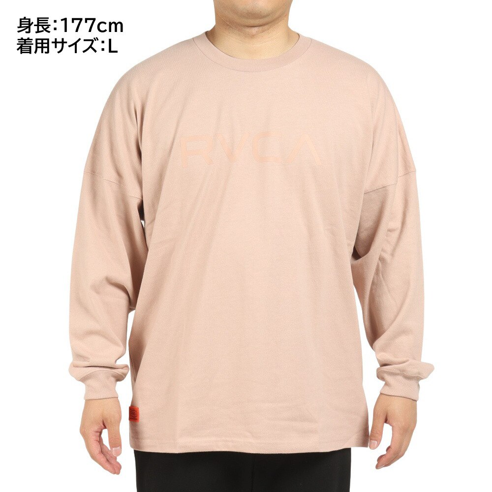 RVCA（メンズ）長袖 ロンT シンプル BIG RVCA LT ロングスリーブ ピンク BC042064 PAP