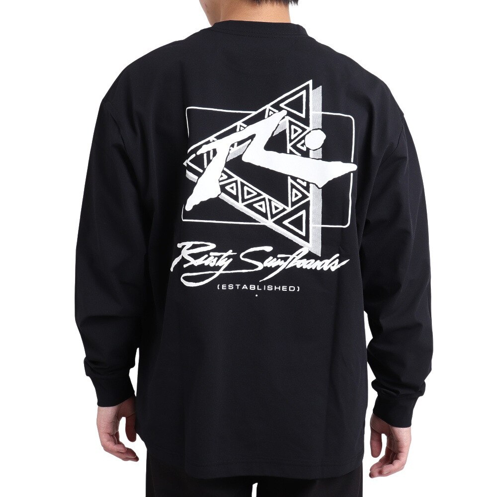 ラスティ（RUSTY）（メンズ）バックロゴ 長袖Tシャツ 932074BLK