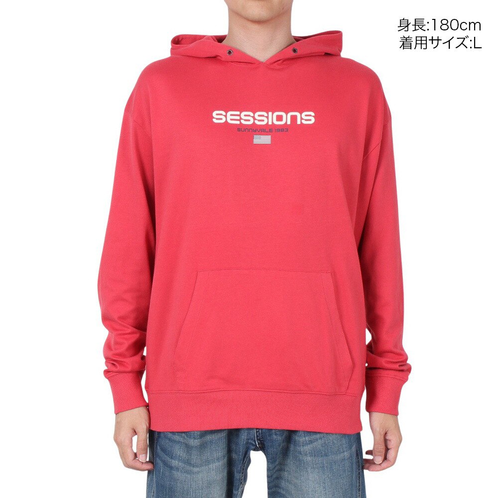 SESSIONS（メンズ）FLAG 長袖パーカー 227188 RED
