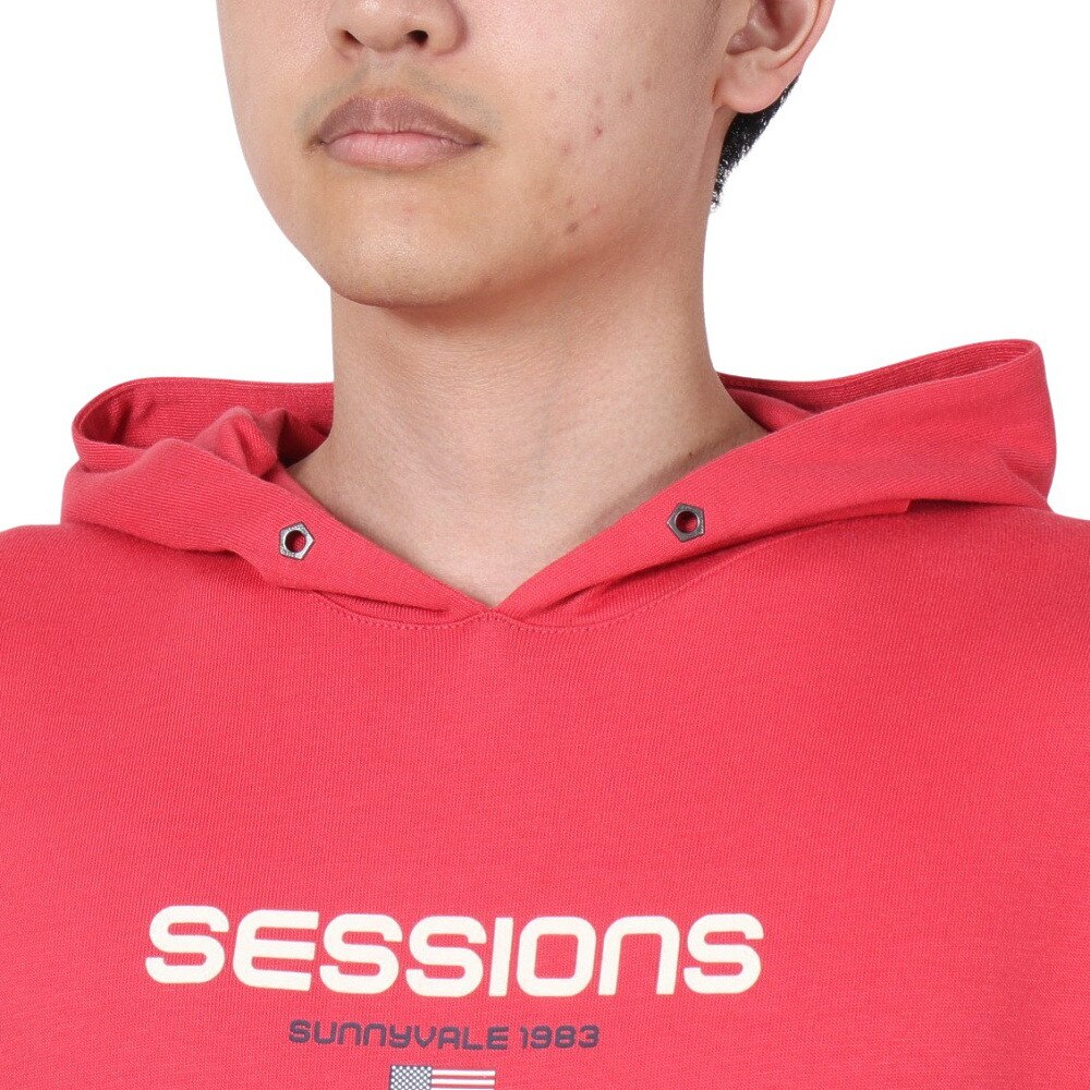 SESSIONS（メンズ）FLAG 長袖パーカー 227188 RED