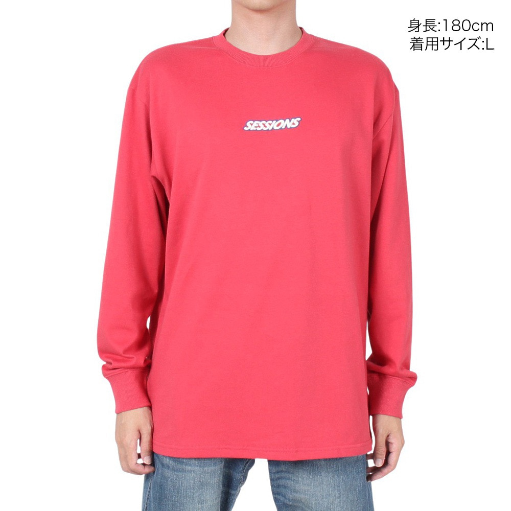 SESSIONS（メンズ）90S ロゴ長袖Ｔシャツ 227189 RED