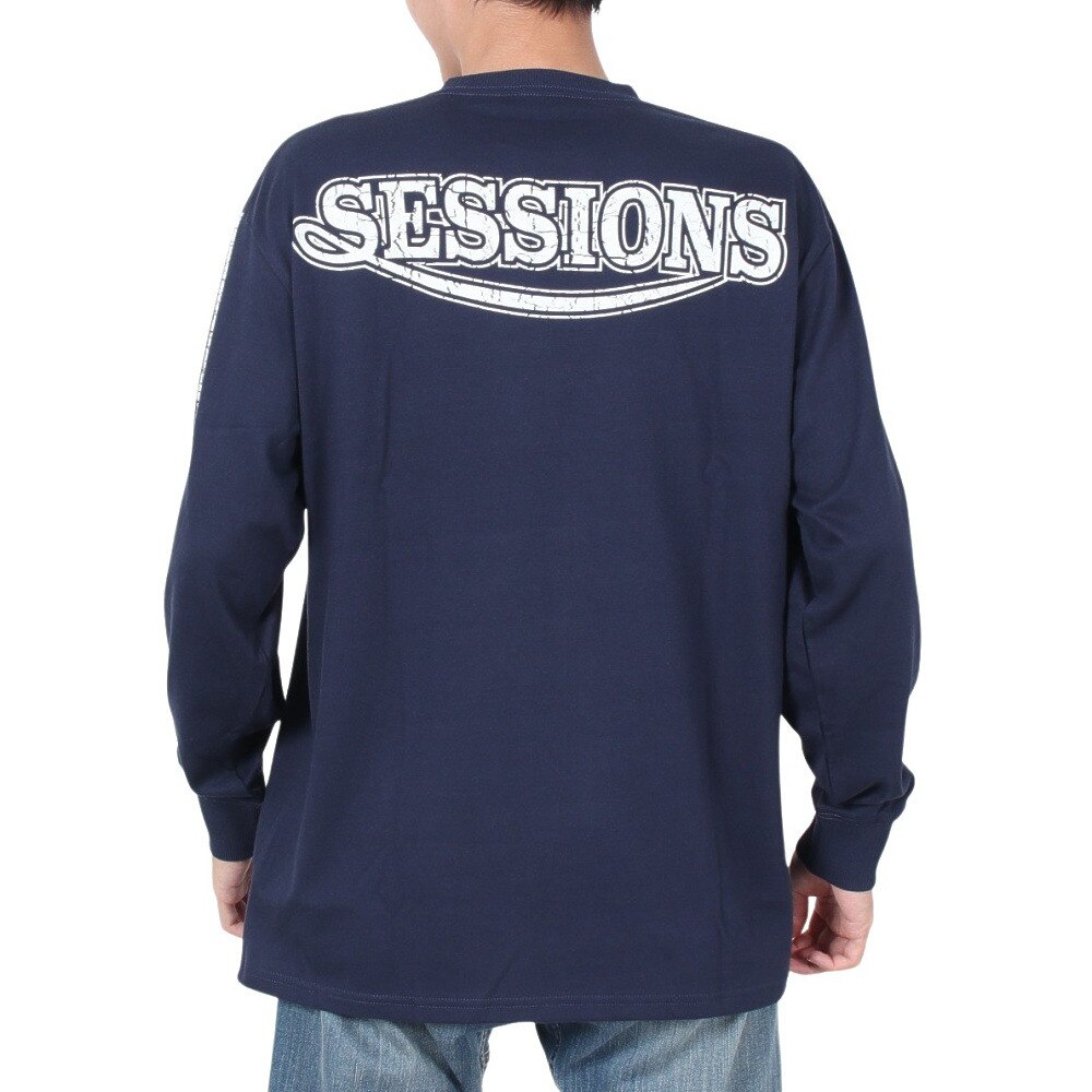 SESSIONS（メンズ）RACING ロゴ長袖Ｔシャツ 227190 NVY