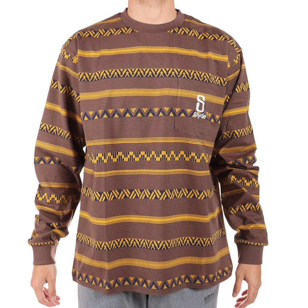 SLYDE（SLYDE）（メンズ）長袖 Border Tシャツ SL2022AWMAPP009BRN