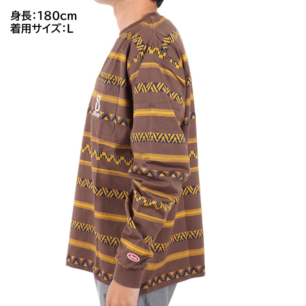 SLYDE（SLYDE）（メンズ）長袖 Border Tシャツ SL2022AWMAPP009BRN