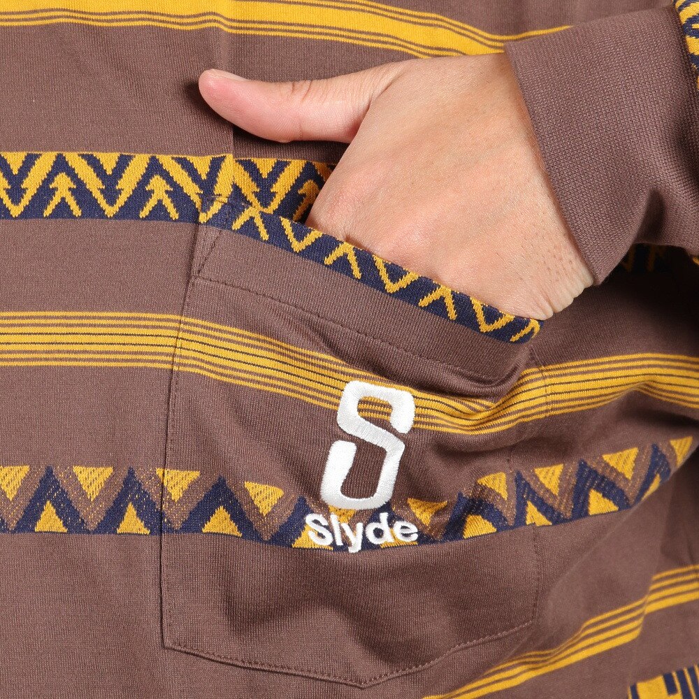 スライド（SLYDE）（メンズ）長袖 Border Tシャツ SL2022AWMAPP009BRN