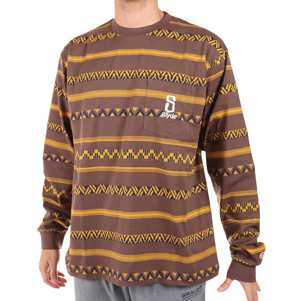 SLYDE（SLYDE）（メンズ）長袖 Border Tシャツ SL2022AWMAPP009BRN