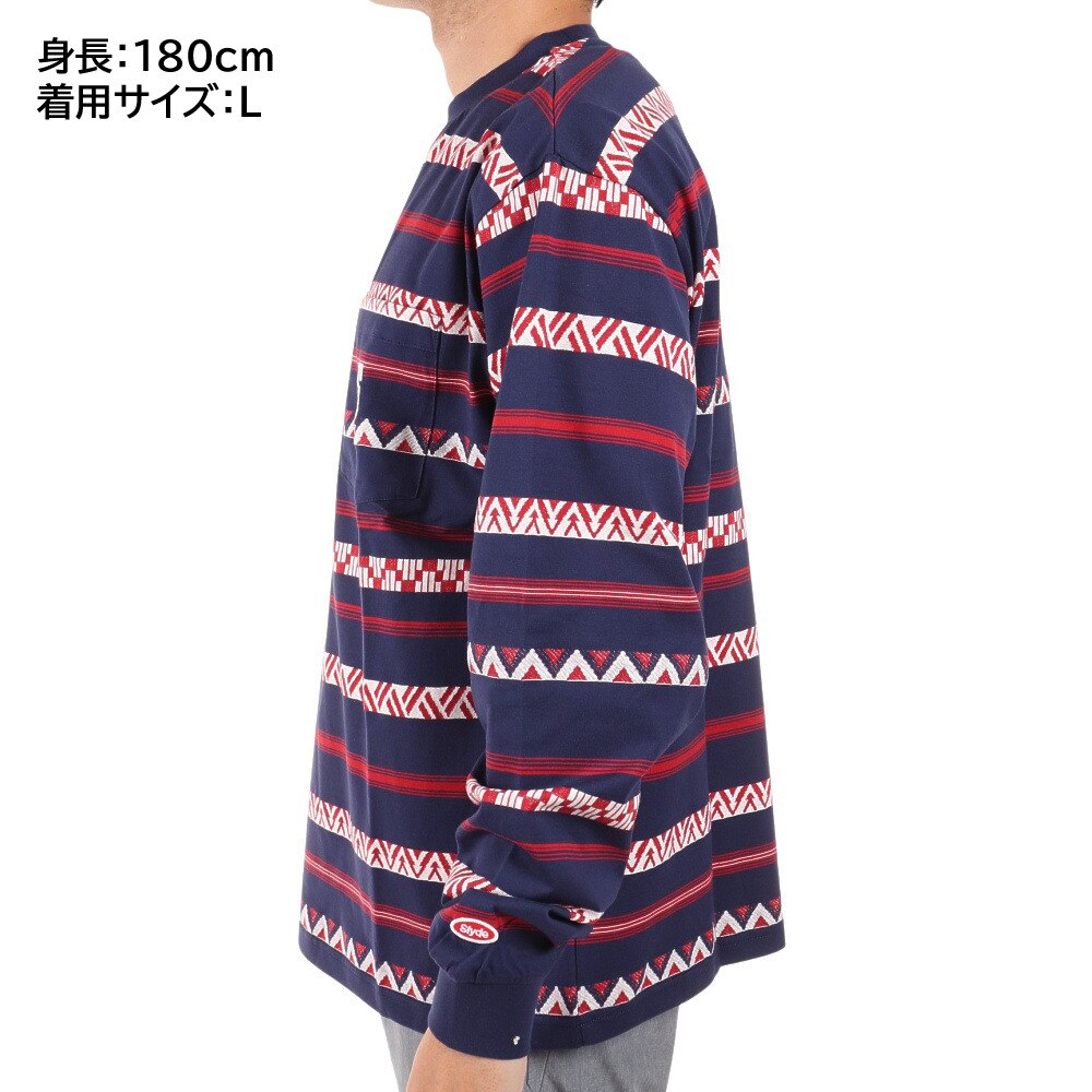 SLYDE（SLYDE）（メンズ）長袖 Border Tシャツ SL2022AWMAPP009NVY