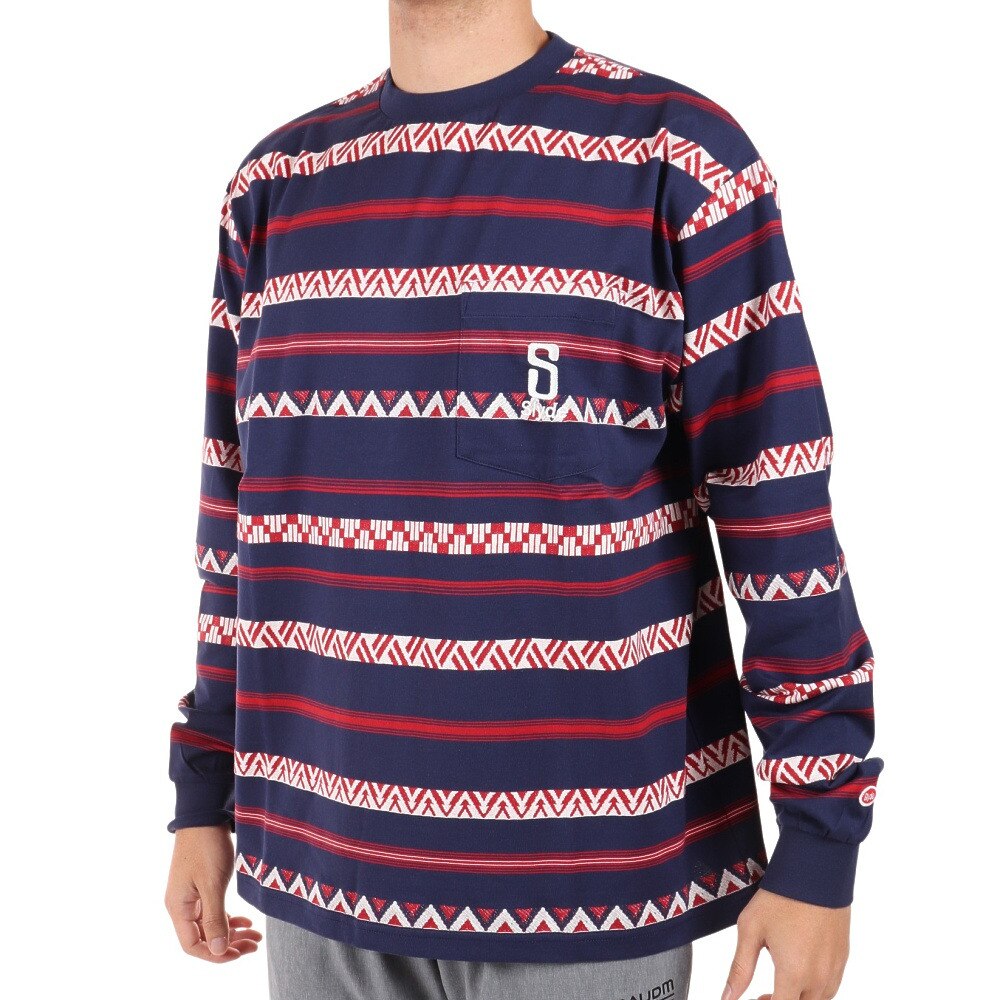 SLYDE（SLYDE）（メンズ）長袖 Border Tシャツ SL2022AWMAPP009NVY