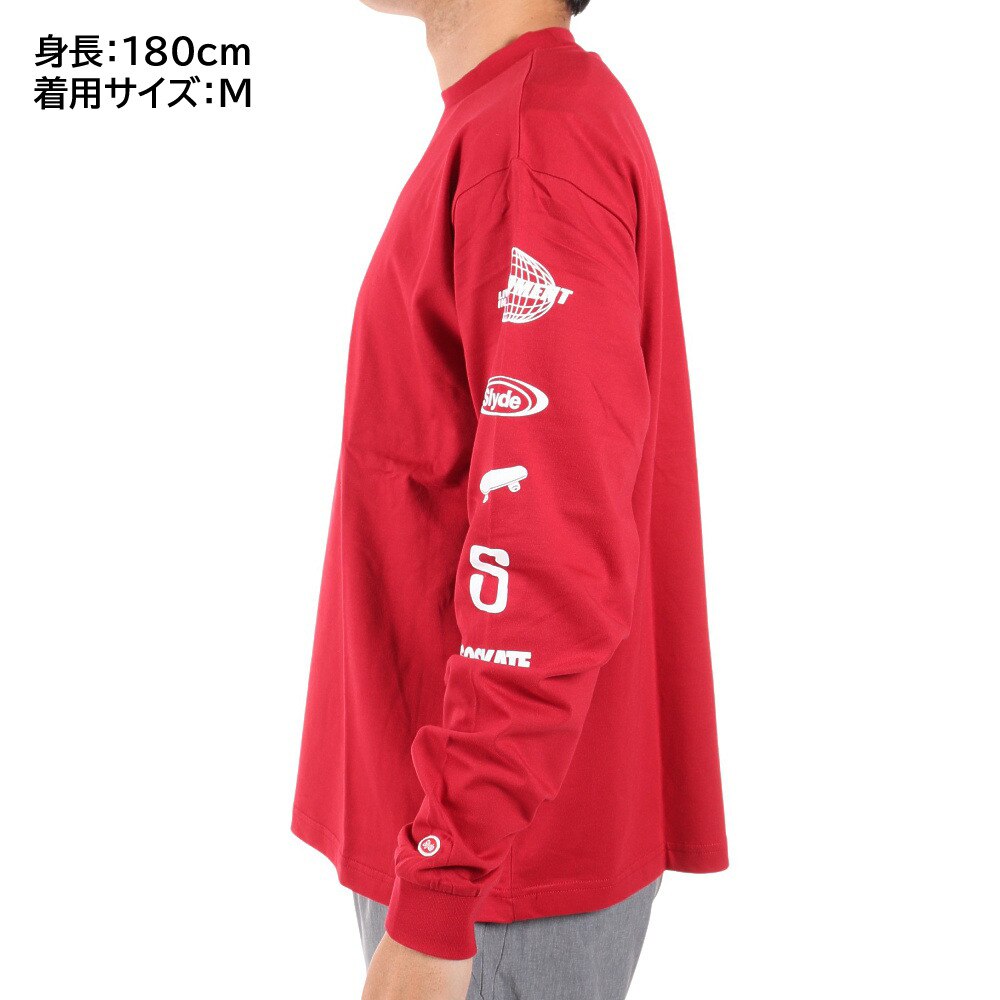 SLYDE（SLYDE）（メンズ）長袖 Arm GPPrint Tシャツ SL2022AWMAPP011RED
