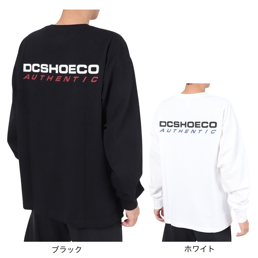 ディーシーシューズ（DC SHOES）（メンズ）長袖Tシャツ  メンズ AUTHENTIC OBLIQUE ロゴ23FWDLT234064WHT