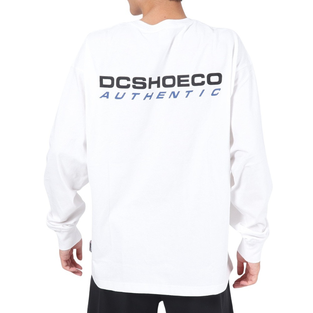 ディーシーシューズ（DC SHOES）（メンズ）長袖Tシャツ  メンズ AUTHENTIC OBLIQUE ロゴ23FWDLT234064WHT