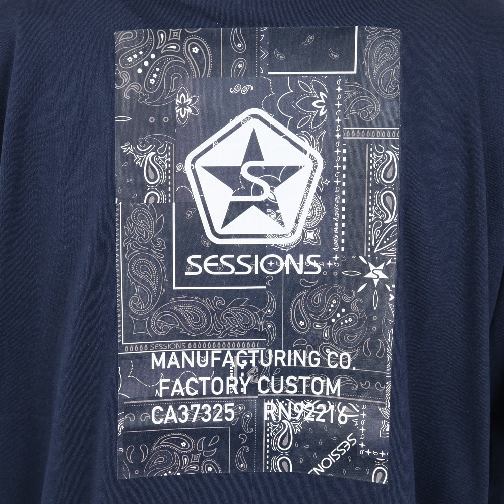 セッションズ（SESSIONS）（メンズ）ペイズリー ボックス 長袖Tシャツ 237198 NVY