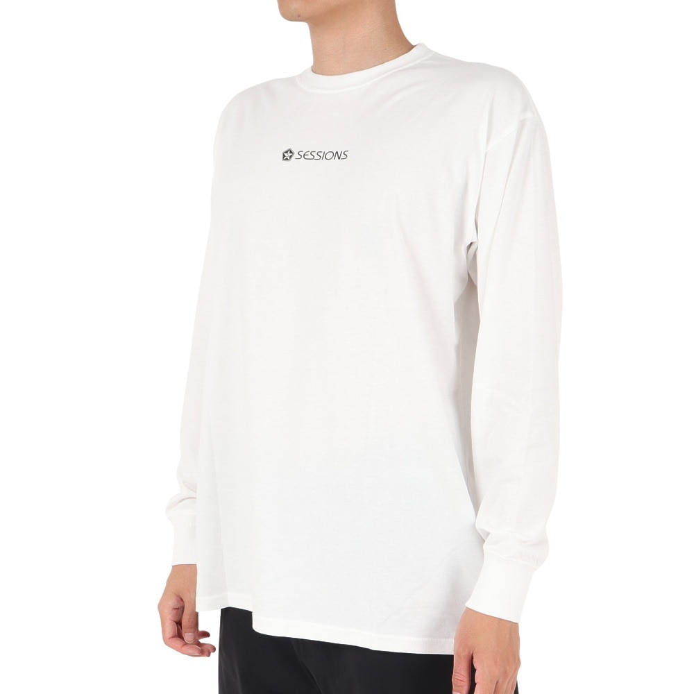 セッションズ（SESSIONS）（メンズ）ペイズリー ボックス 長袖Tシャツ 237198 WHT