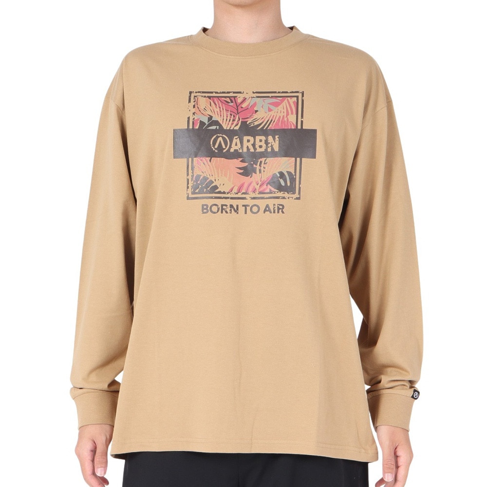 エアボーン（ARBN）（メンズ）長袖コットンTシャツ AB23FWM-APP011SBEG