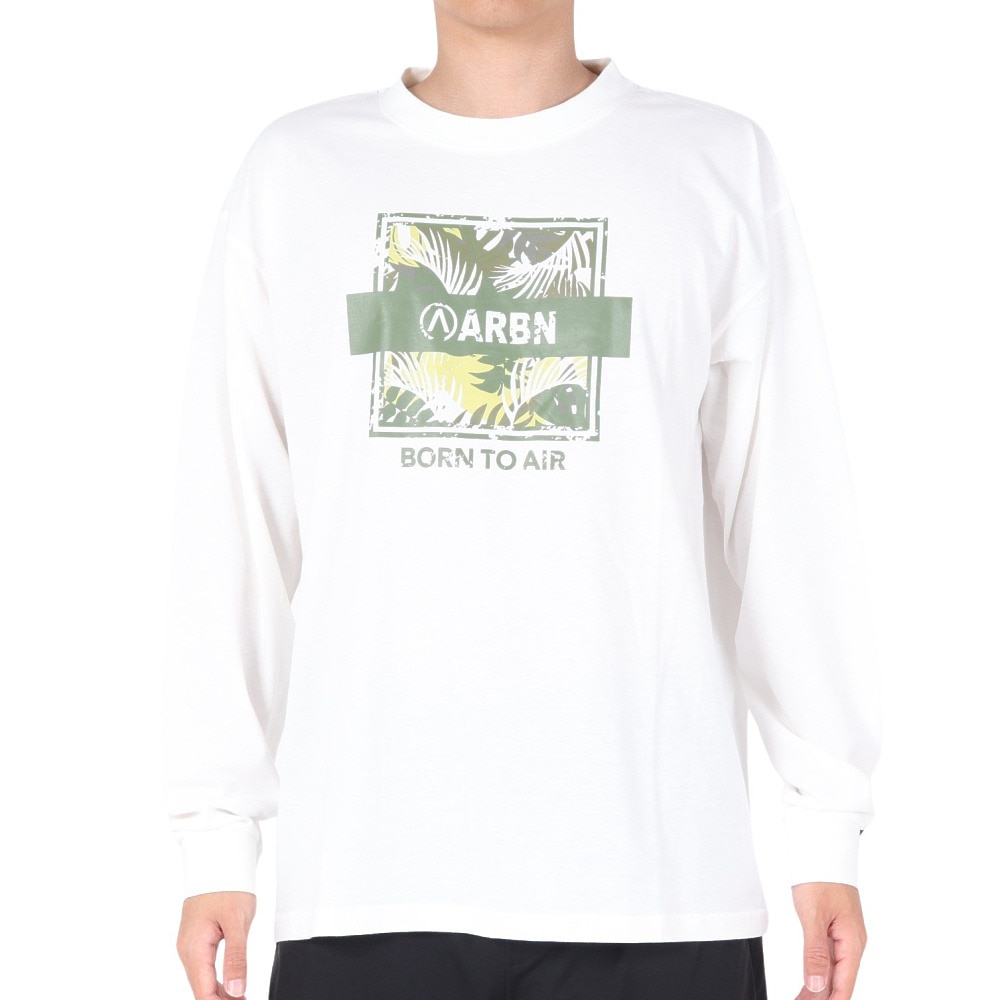 エアボーン（ARBN）（メンズ）長袖コットンTシャツ AB23FWM-APP011WHT