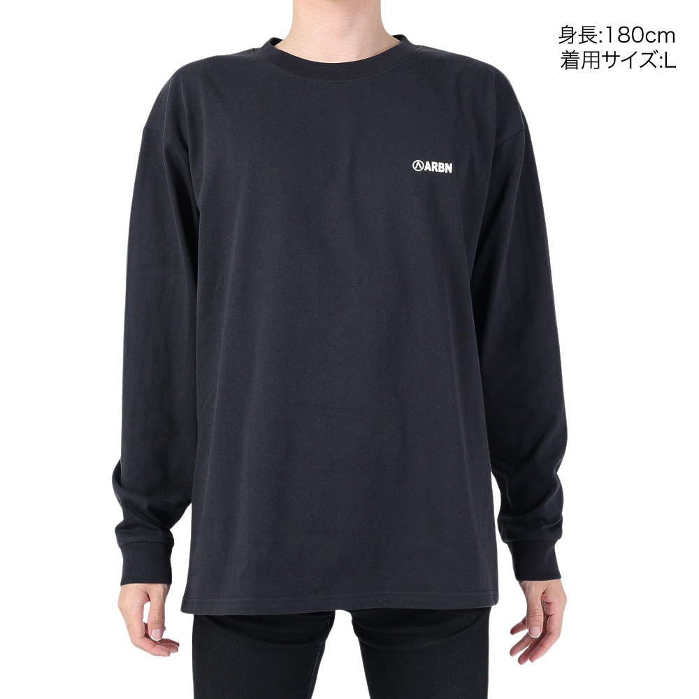 エアボーン（ARBN）（メンズ）長袖コットンTシャツ 02 AB2024SSMAPP092BLK