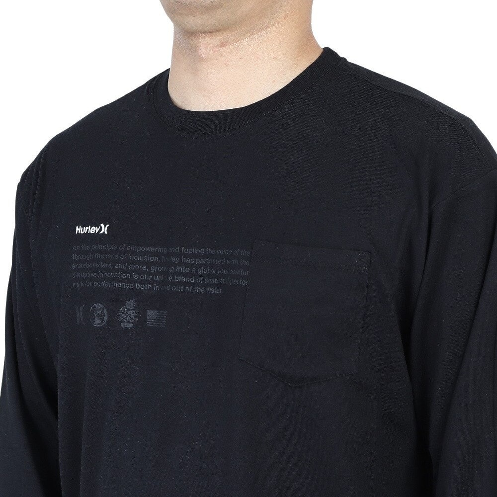 ハーレー（HURLEY）（メンズ）OAO ポケット付き 長袖Tシャツ MLS2200004-BLK