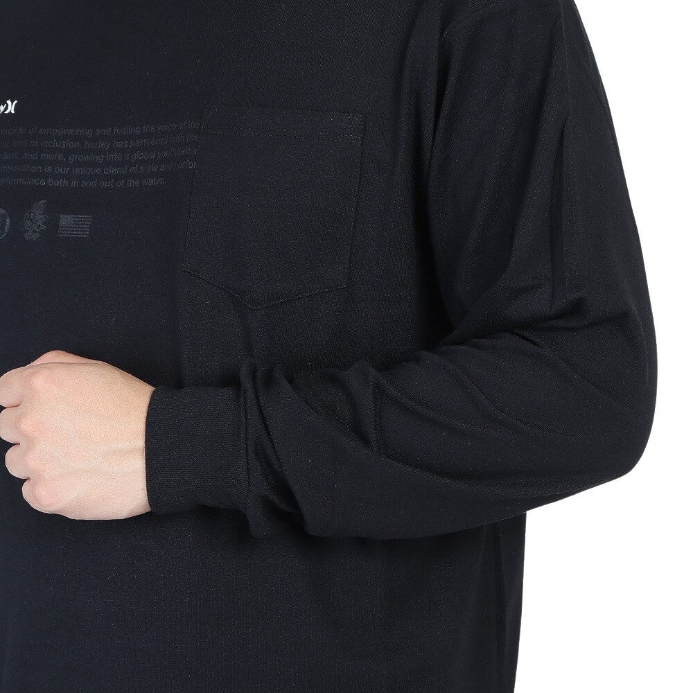 ハーレー（HURLEY）（メンズ）OAO ポケット付き 長袖Tシャツ MLS2200004-BLK
