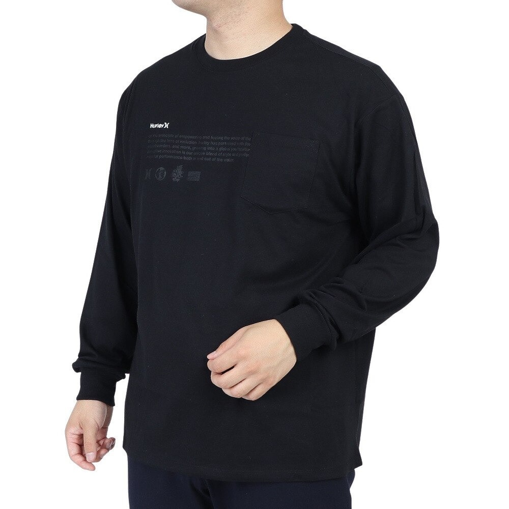 ハーレー（HURLEY）（メンズ）OAO ポケット付き 長袖Tシャツ MLS2200004-BLK