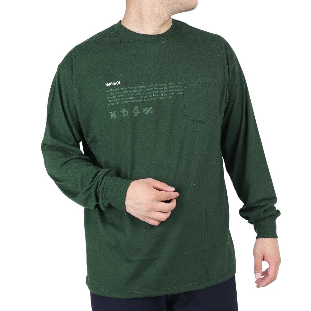 ハーレー（HURLEY）（メンズ）ONE AND ONLY ポケット 長袖Tシャツ MLS2200004-DFR
