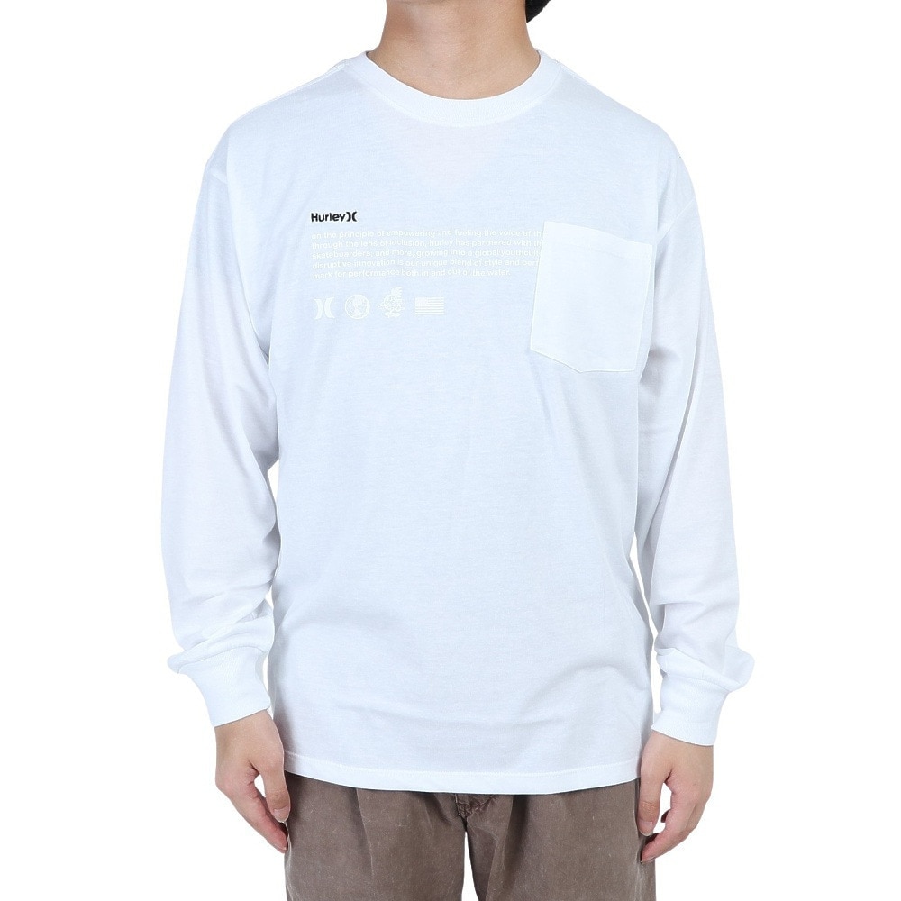 ハーレー（HURLEY）（メンズ）OAO ポケット付き 長袖Tシャツ MLS2200004-WHT