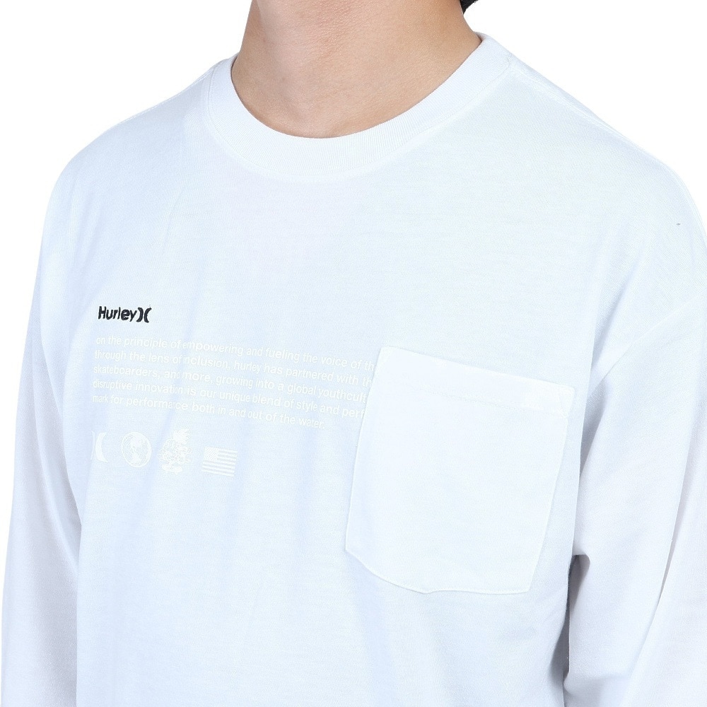 ハーレー（HURLEY）（メンズ）OAO ポケット付き 長袖Tシャツ MLS2200004-WHT