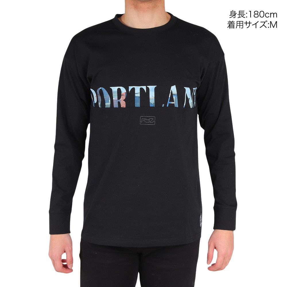 ライズ（RYZ）（メンズ）PORTLAND PHOTO 長袖Tシャツ RZ10CD24SS0013 BLK