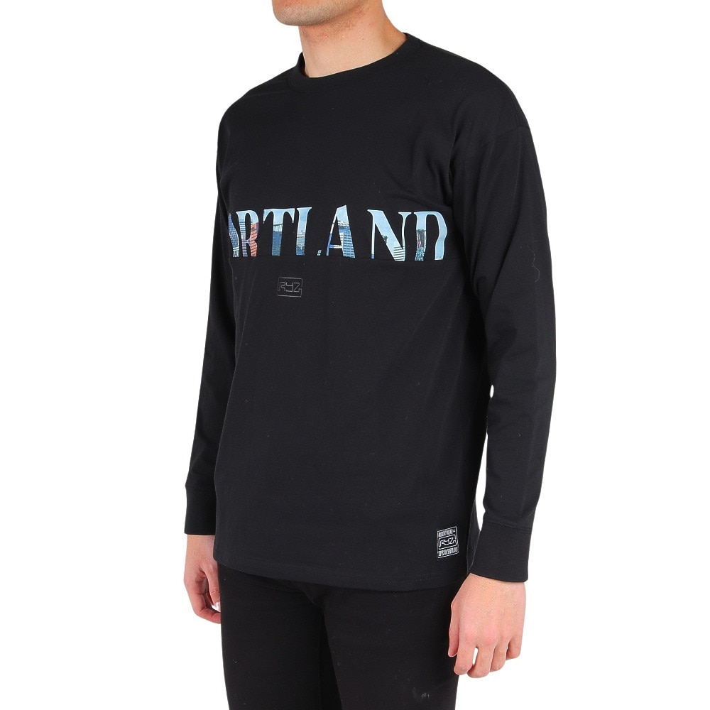 ライズ（RYZ）（メンズ）PORTLAND PHOTO 長袖Tシャツ RZ10CD24SS0013 BLK