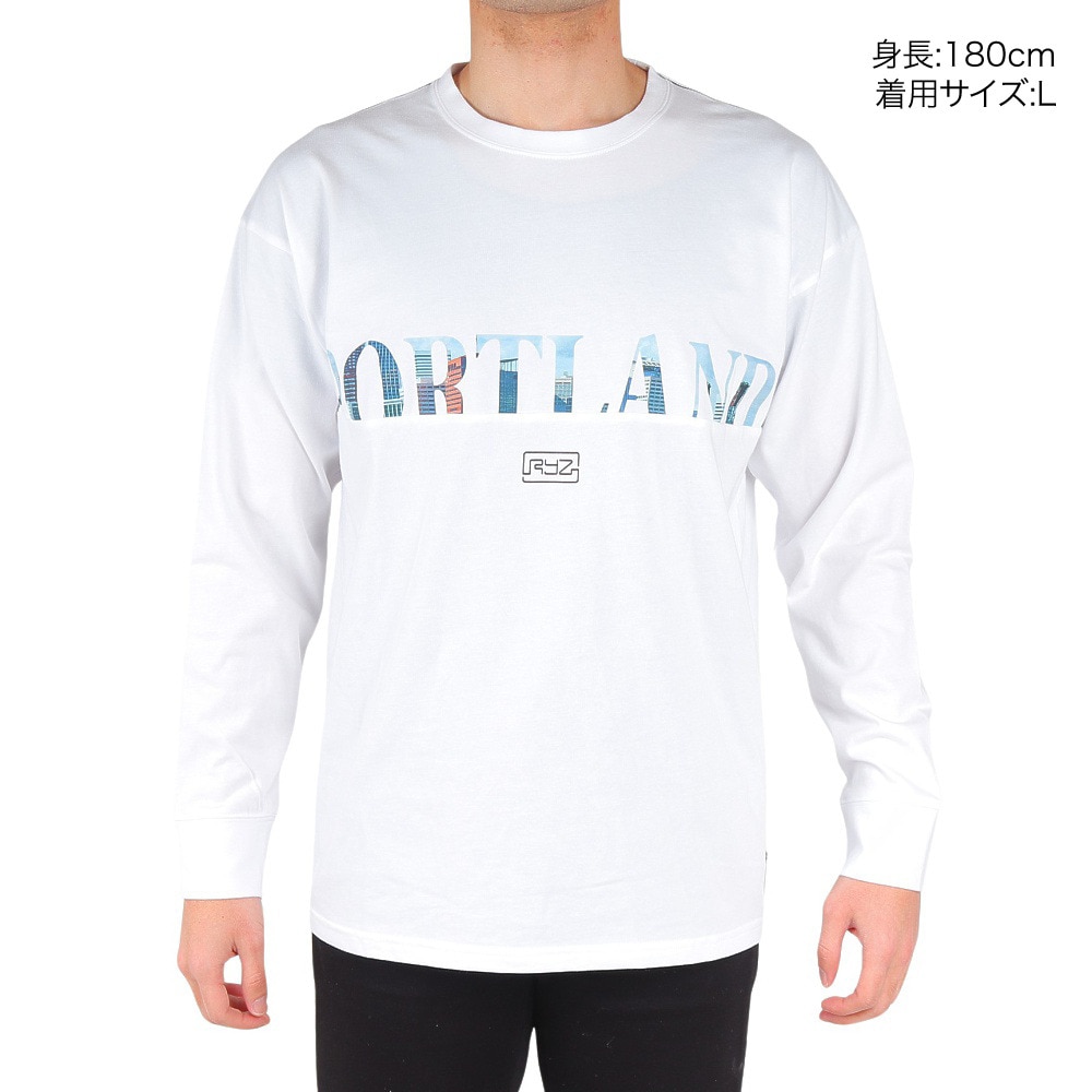 ライズ（RYZ）（メンズ）PORTLAND PHOTO 長袖Tシャツ RZ10CD24SS0013 WHT