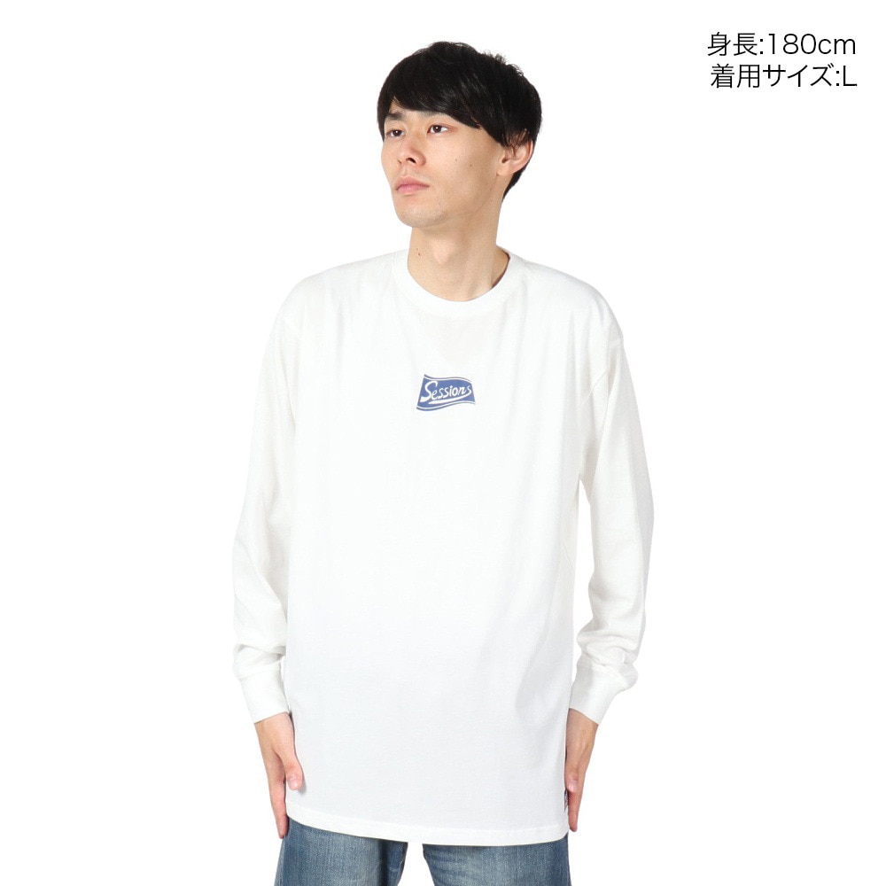 セッションズ（SESSIONS）（メンズ）CRUSH CAN ロングスリーブTシャツ 247208 WHT