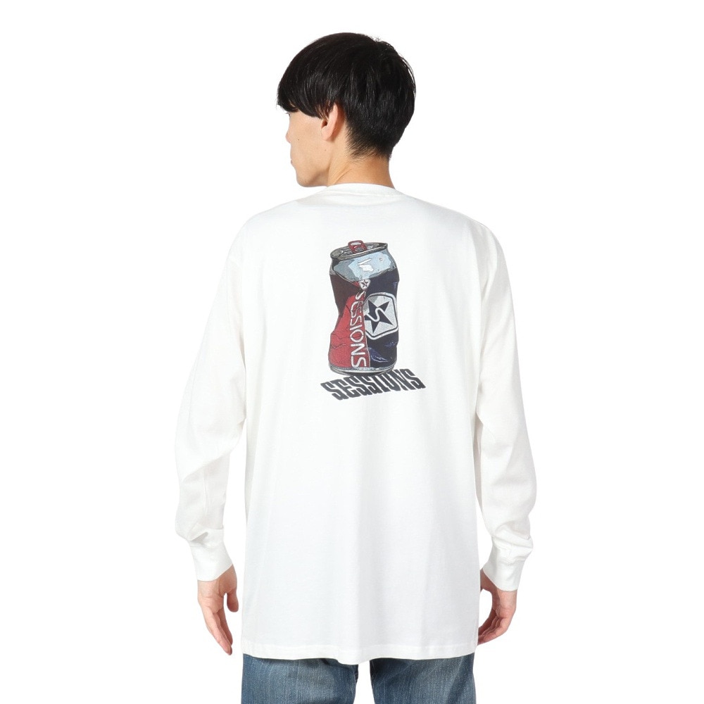 セッションズ（SESSIONS）（メンズ）CRUSH CAN ロングスリーブTシャツ 247208 WHT