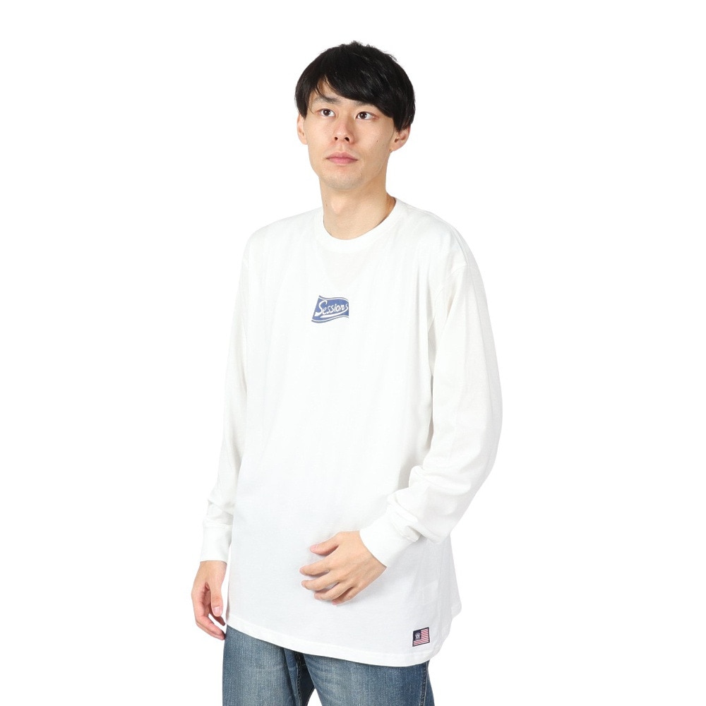 セッションズ（SESSIONS）（メンズ）CRUSH CAN ロングスリーブTシャツ 247208 WHT
