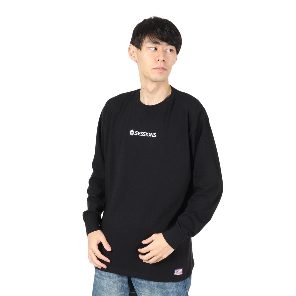 セッションズ（SESSIONS）（メンズ）ロゴ ロングスリーブTシャツ 247209 BLK