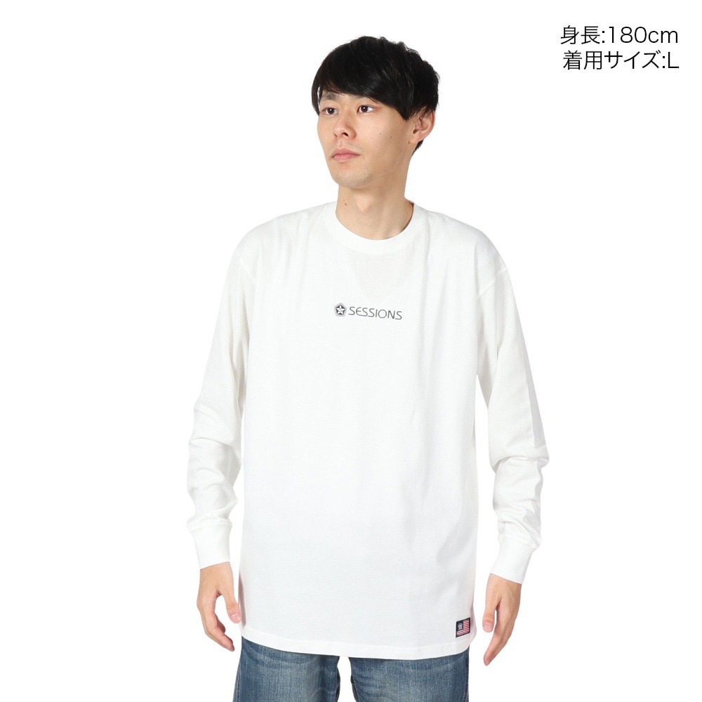 セッションズ（SESSIONS）（メンズ）ロゴ ロングスリーブTシャツ 247209 WHT