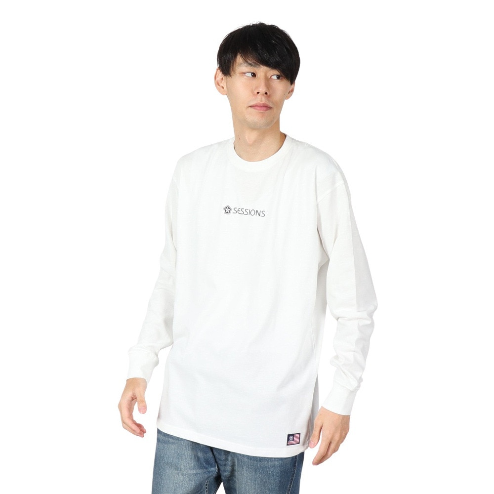 セッションズ（SESSIONS）（メンズ）ロゴ ロングスリーブTシャツ 247209 WHT