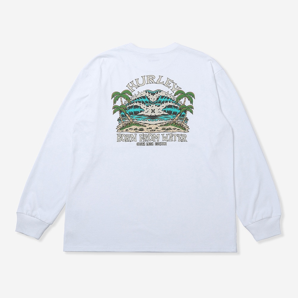ハーレー（HURLEY）（メンズ）HW WAVE 長袖Tシャツ MCLS242027-WHT