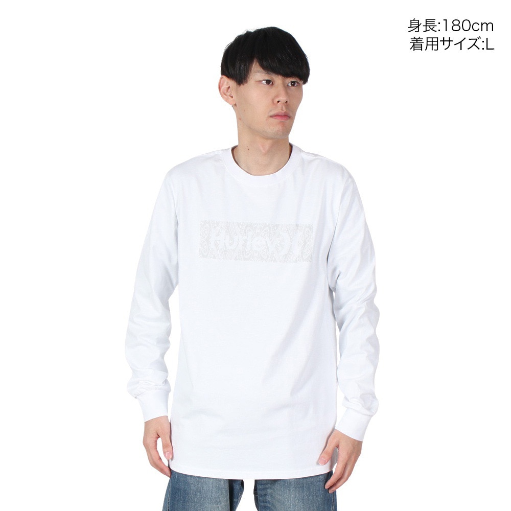 ハーレー（HURLEY）（メンズ）VORTEX ボックス ロゴ ロングスリーブTシャツ 24XBMCLS027-WHT
