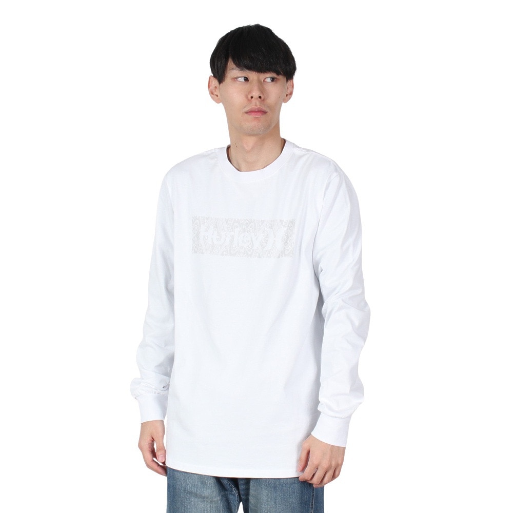 ハーレー（HURLEY）（メンズ）VORTEX ボックス ロゴ ロングスリーブTシャツ 24XBMCLS027-WHT