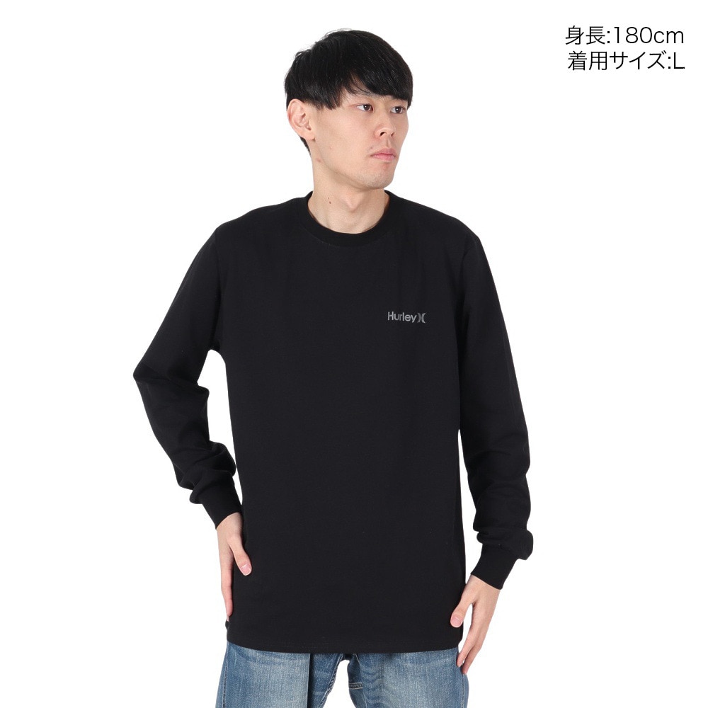 ハーレー（HURLEY）（メンズ）スクエア ロゴ ロングスリーブTシャツ 24XBMCLS029-BLK
