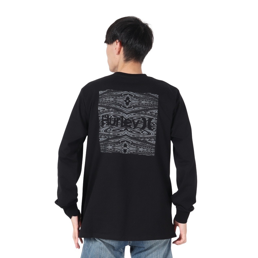 ハーレー（HURLEY）（メンズ）スクエア ロゴ ロングスリーブTシャツ 24XBMCLS029-BLK