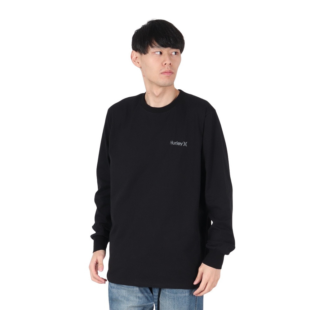 ハーレー（HURLEY）（メンズ）スクエア ロゴ ロングスリーブTシャツ 24XBMCLS029-BLK