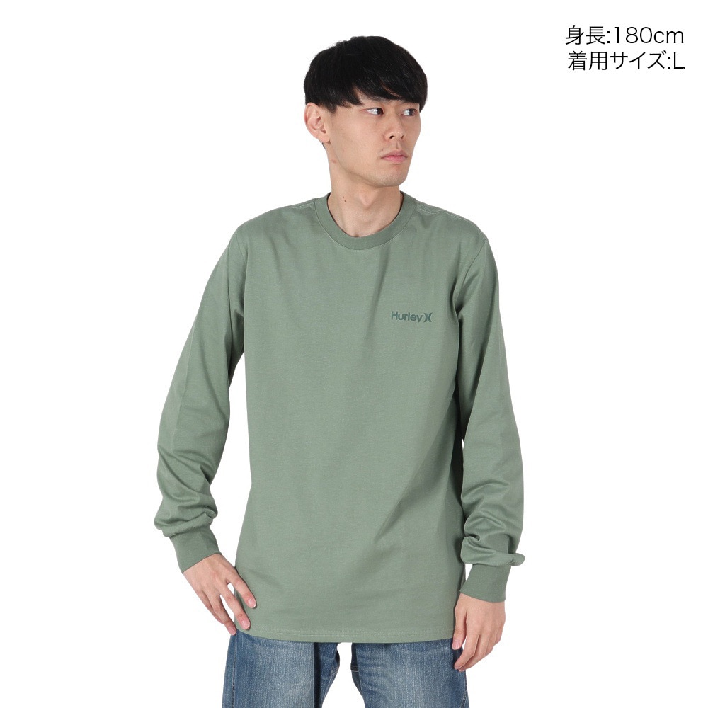 ハーレー（HURLEY）（メンズ）スクエア ロゴ ロングスリーブTシャツ 24XBMCLS029-SAGE