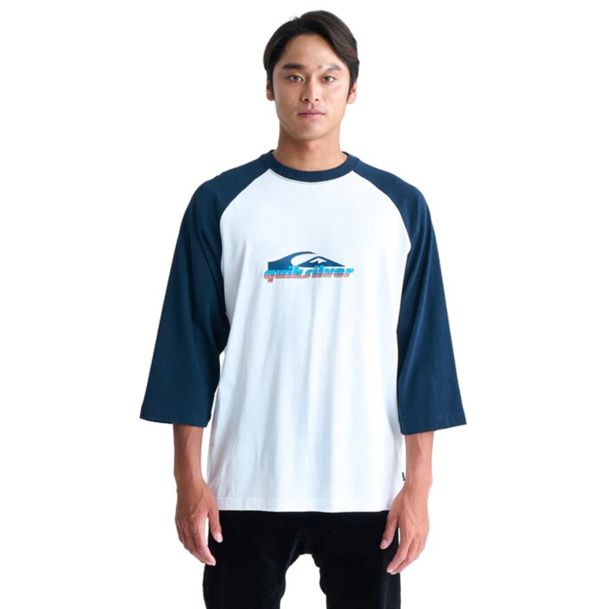 クイックシルバー（Quiksilver）（メンズ）PATRIOT 七分袖ラグランスリーブ Tシャツ 24FWQLT244039NVY