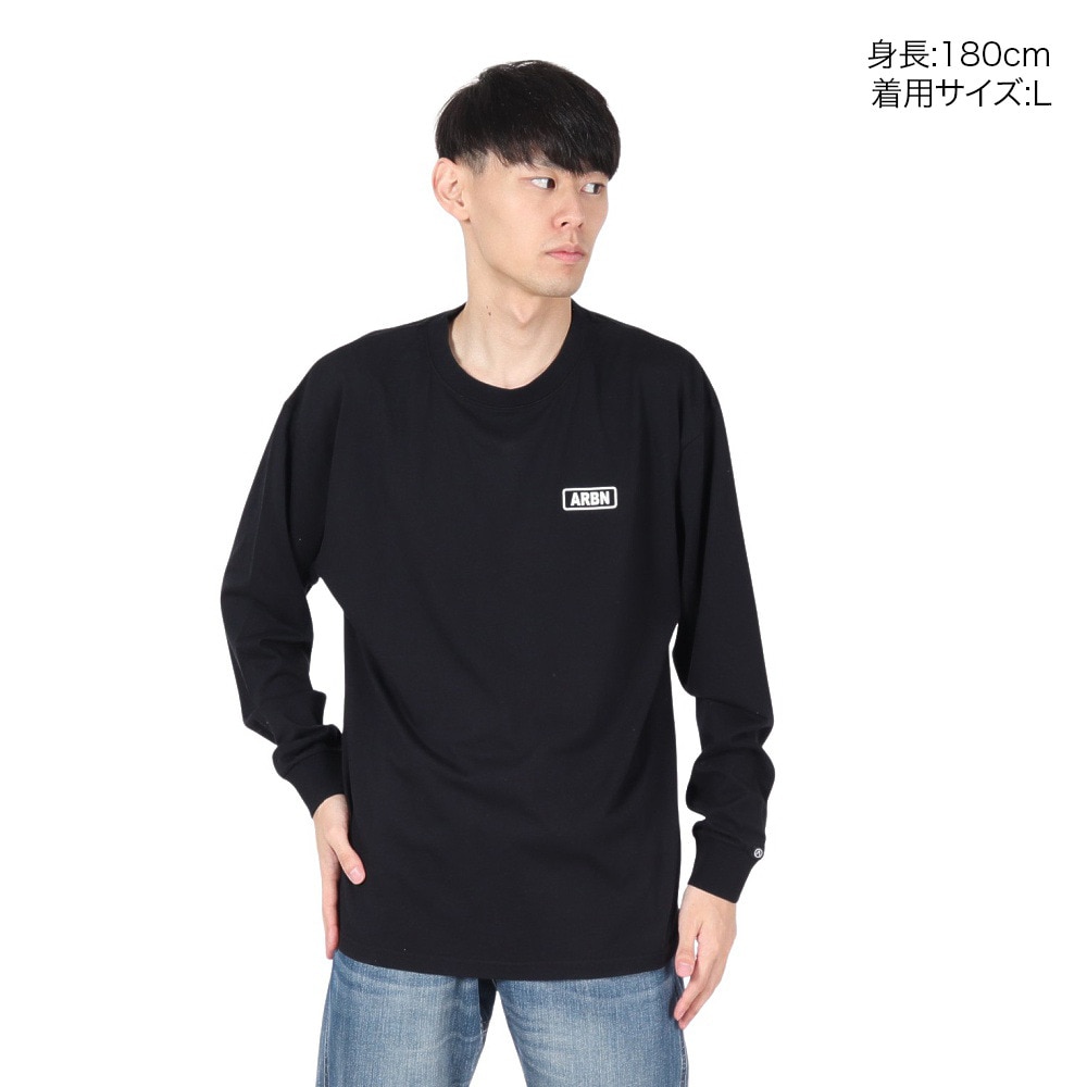 エアボーン（ARBN）（メンズ）ロゴ ロングスリーブTシャツ AB2024FWM-APP001BLK